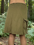 Vintage Cargo Drawstring Mini Skirt with Side Pockets