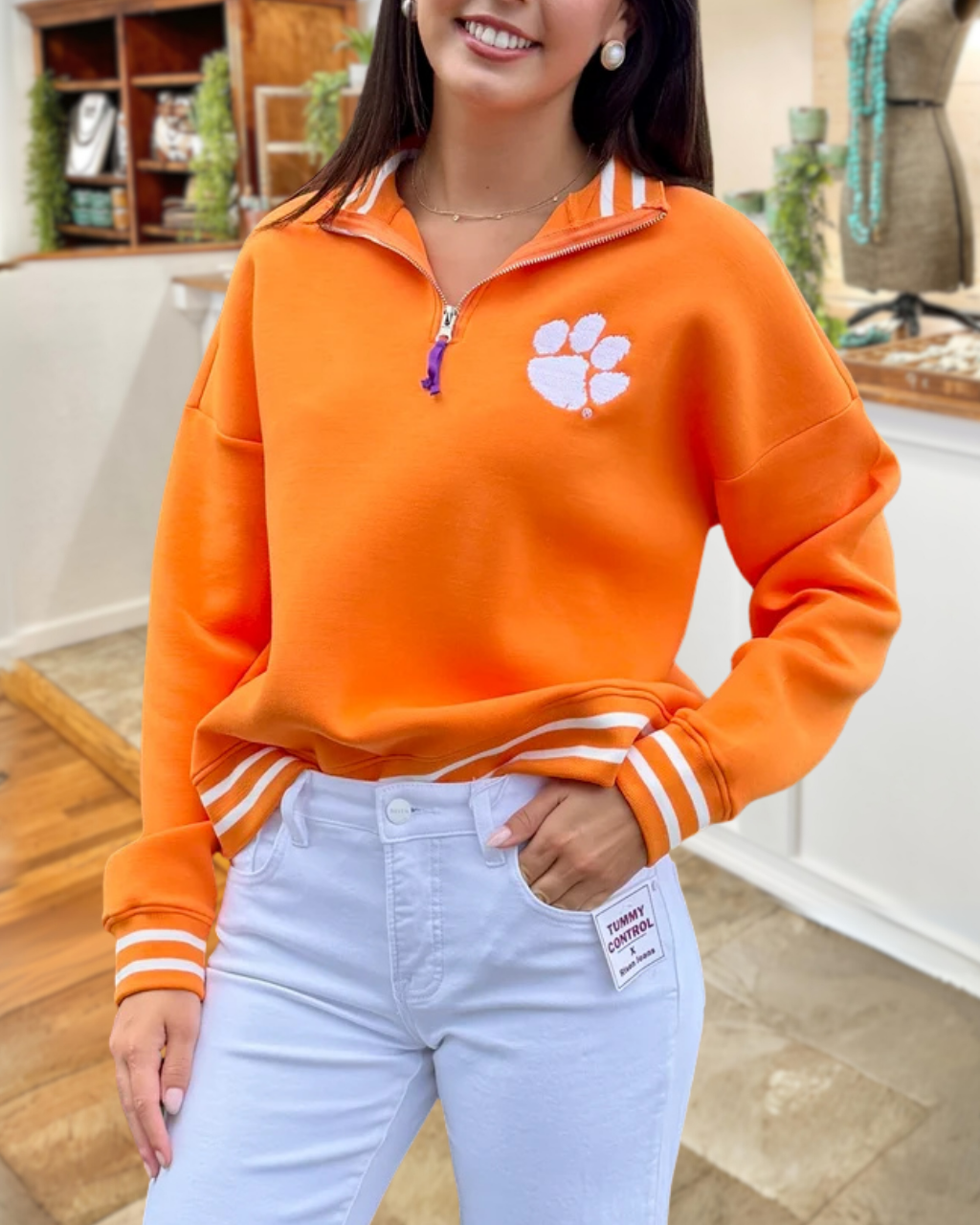 Paw Logo Embroidered Half-zip Pullover
