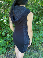 Organic Cotton Cowl Hooded Dress with Pockets