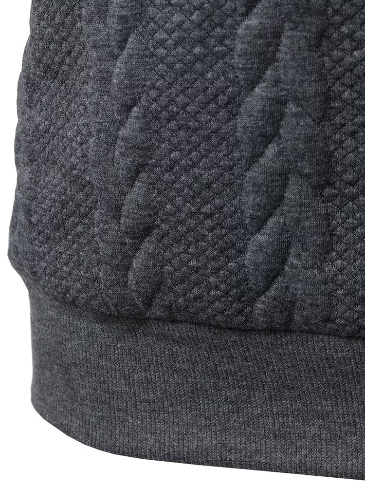 Men's Cable Knit Short Sleeve Polo Shirt