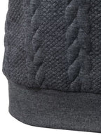 Men's Cable Knit Short Sleeve Polo Shirt