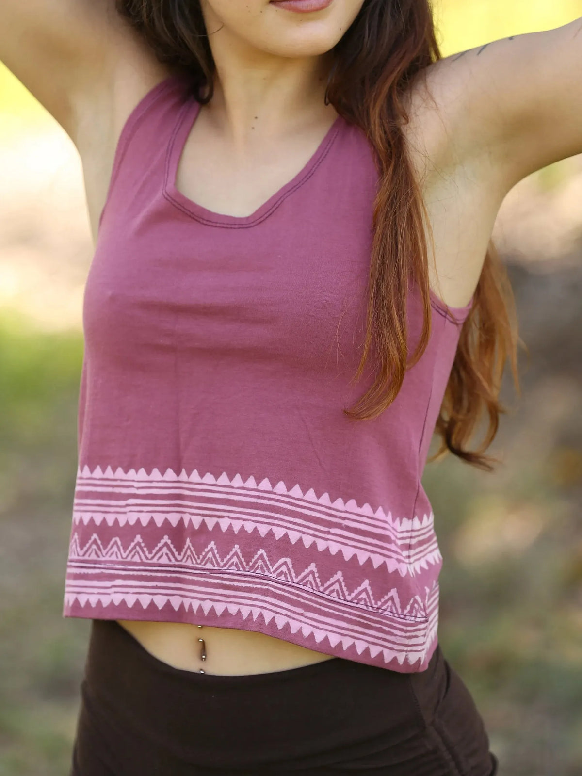 Tribal Print Crop Top, Boho Festival Clothing, Yoga Pixie Tank, Hippie Outfit