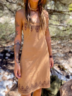 Long Tribal Block Print Dress