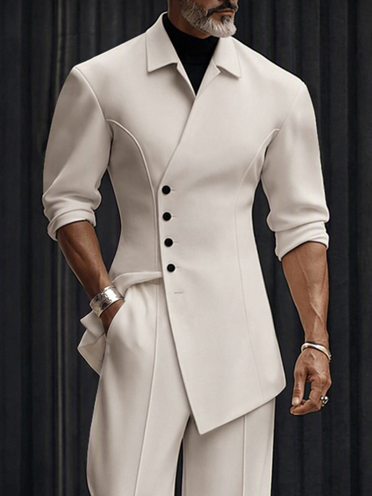 Modern Asymmetric Tailored Two Piece Set