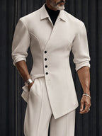 Modern Asymmetric Tailored Two Piece Set