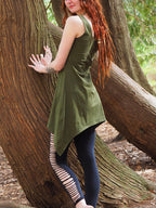 Tribal Asymmetric Drawstring Tank Top
