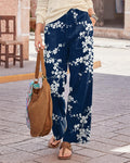 Vintage Floral Print Wide-leg Pants