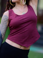 Boho Spider Back Cotton Spandex Top Women ¨C Handmade Festival Casual Crop Activewear