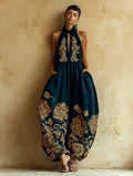 Women's Soft Casual Fashion Dark Cyan Jumpsuit