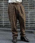 Vintage Leopard Print Pleated Balloon Trousers