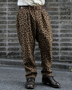 Vintage Leopard Print Pleated Balloon Trousers