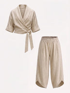Urban Minimalist 100% Cotton Tie-Up Shirt Set