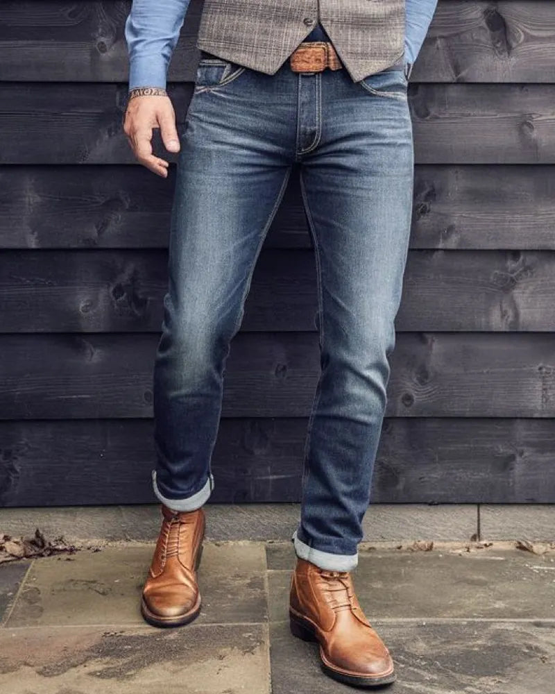 Vintage Blue Denim Skinny Jeans