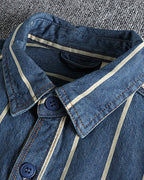 Retro Loose Striped Shirt Jacket