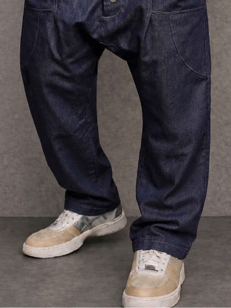 Casual Streetwear 100% Cotton Drop Crotch Pants