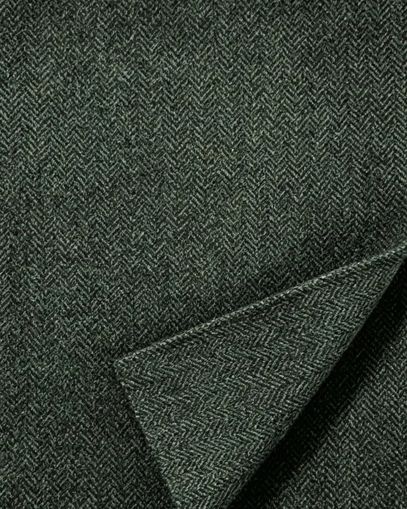 Vintage Dark Green Herringbone Tweed Multi©\Pocket Vest
