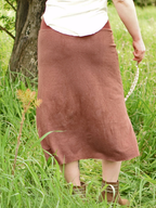 Fold-Over Waist Draped Midi Skirt