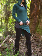 Hooded Long Sleeve Pixie Tunic with Pixie Pointed Hood