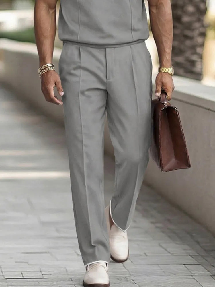 Smart Casual Front Seam T-Shirt Pants Set