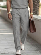 Smart Casual Front Seam T-Shirt Pants Set