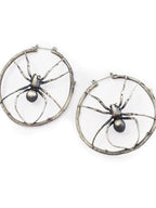 Vintage Statement Round Spider Earrings