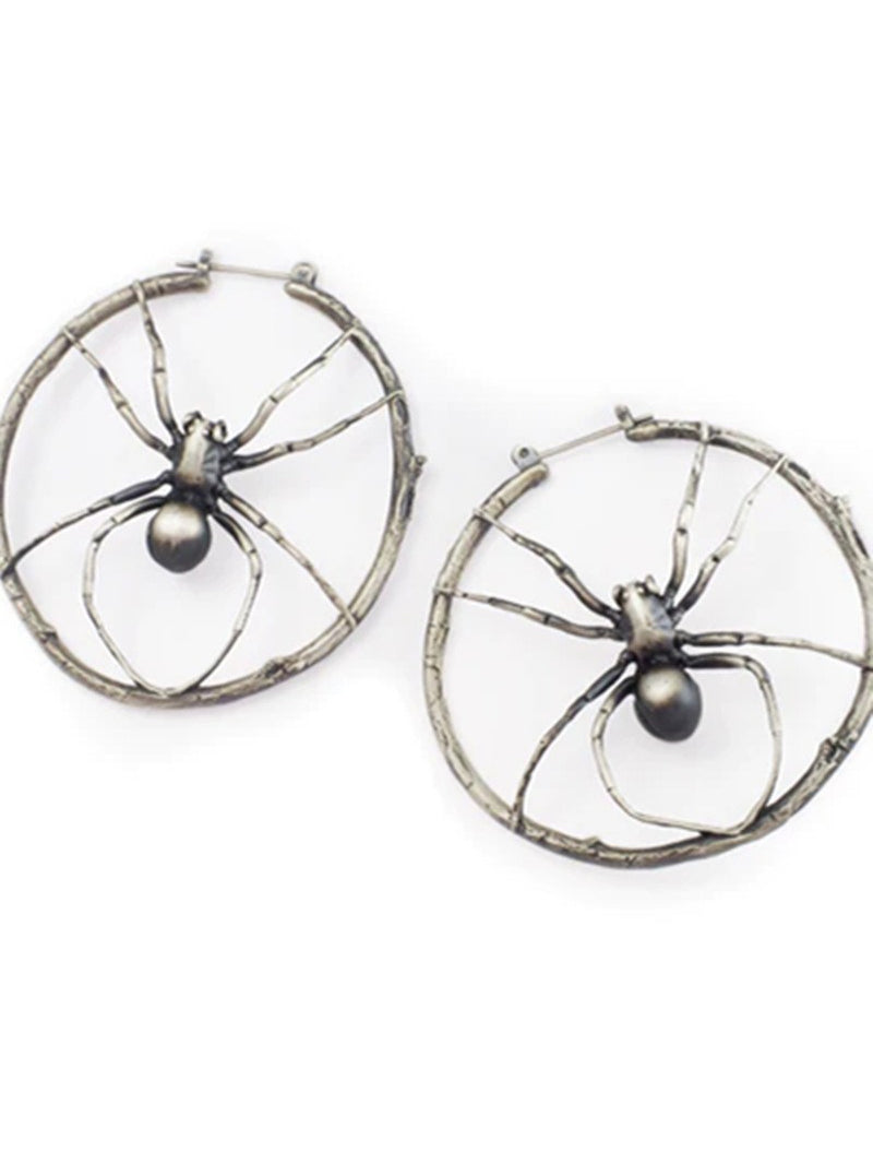Vintage Statement Round Spider Earrings