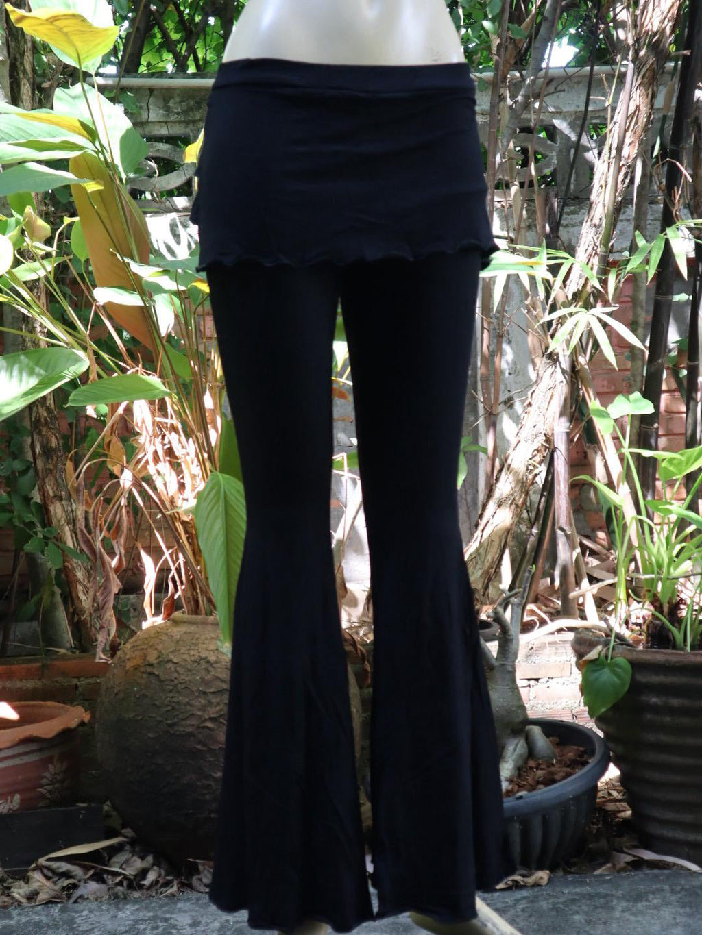 Ruffle Bustle Bell Bottoms ? Rayon Spandex Blend, Yoga Dance Pants