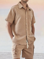 Leisure Texture 2-Piece Shirt Set