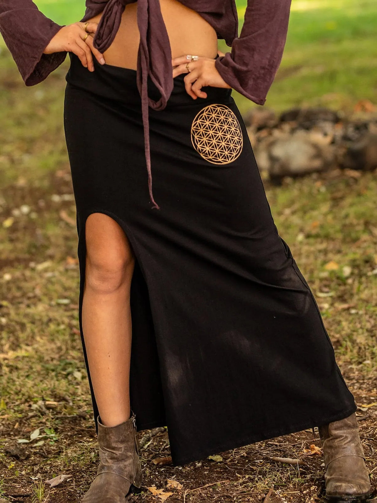 Fairy Slit Skirt, Elven Clothing, Forest Dweller Skirt, Pixie Skirt, Bohemian Clothing