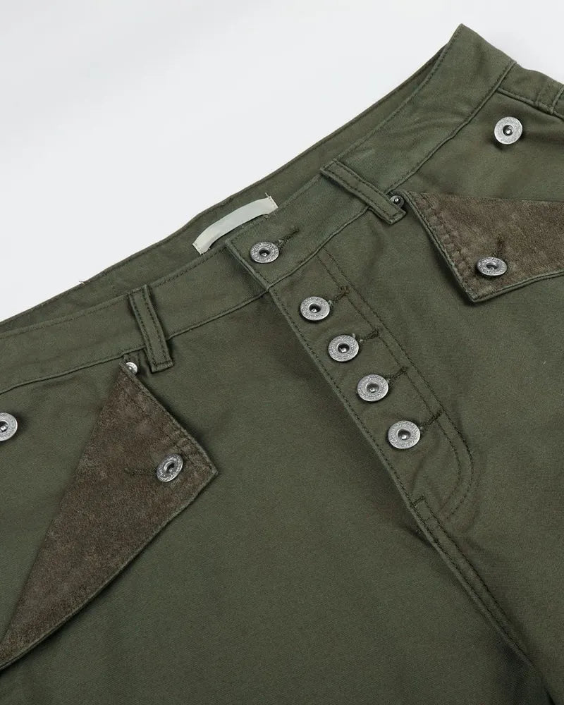 Vintage Army Green High©\Rise Wide©\Leg  Field Trousers