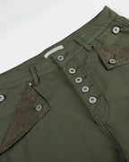 Vintage Army Green High©\Rise Wide©\Leg  Field Trousers