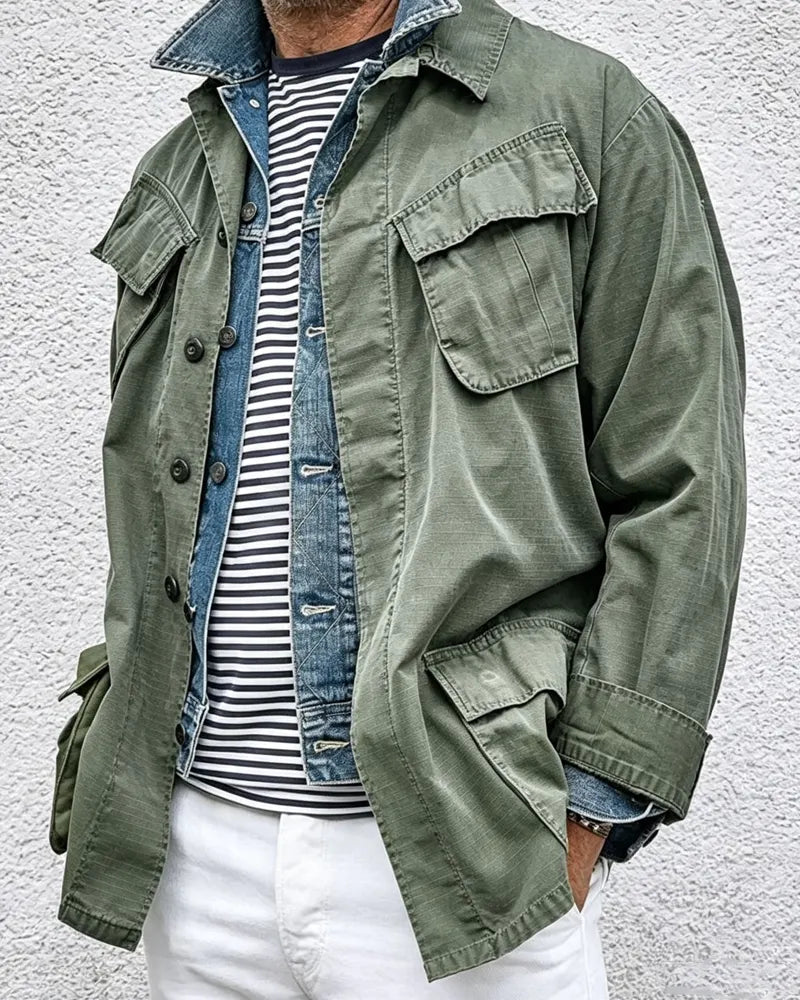 Vintage Olive Green Rip©\Stop Cotton M©\65 Military Field Jacket