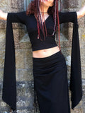 Black Wing Sleeve Top, Elven Fairy Burning Man Clothing