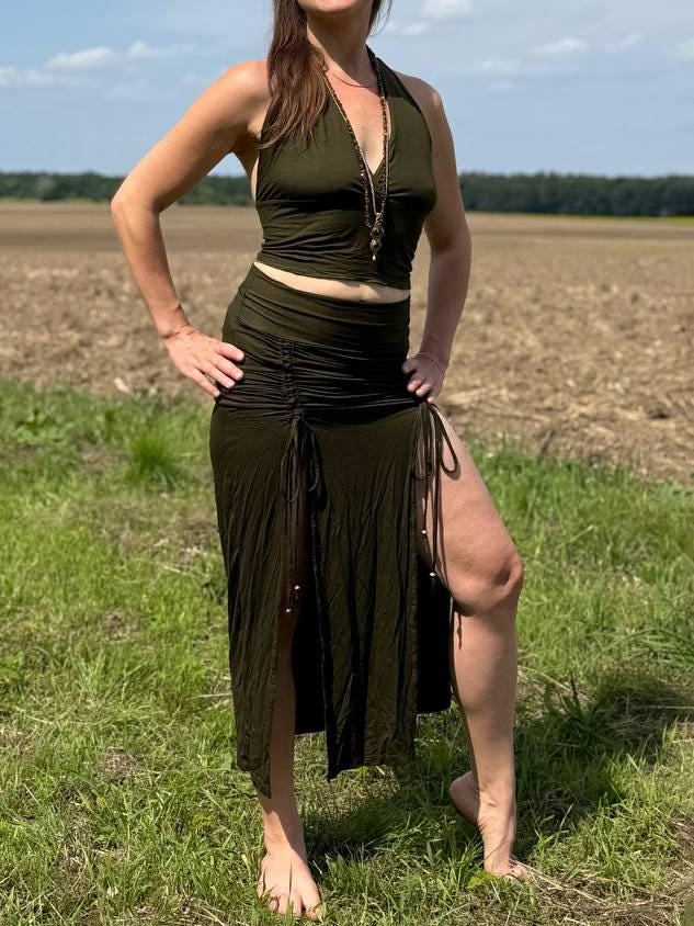 Halter Crop Top: Stretchy, Yoga, Bellydance, Boho, Ritual, Burning Man