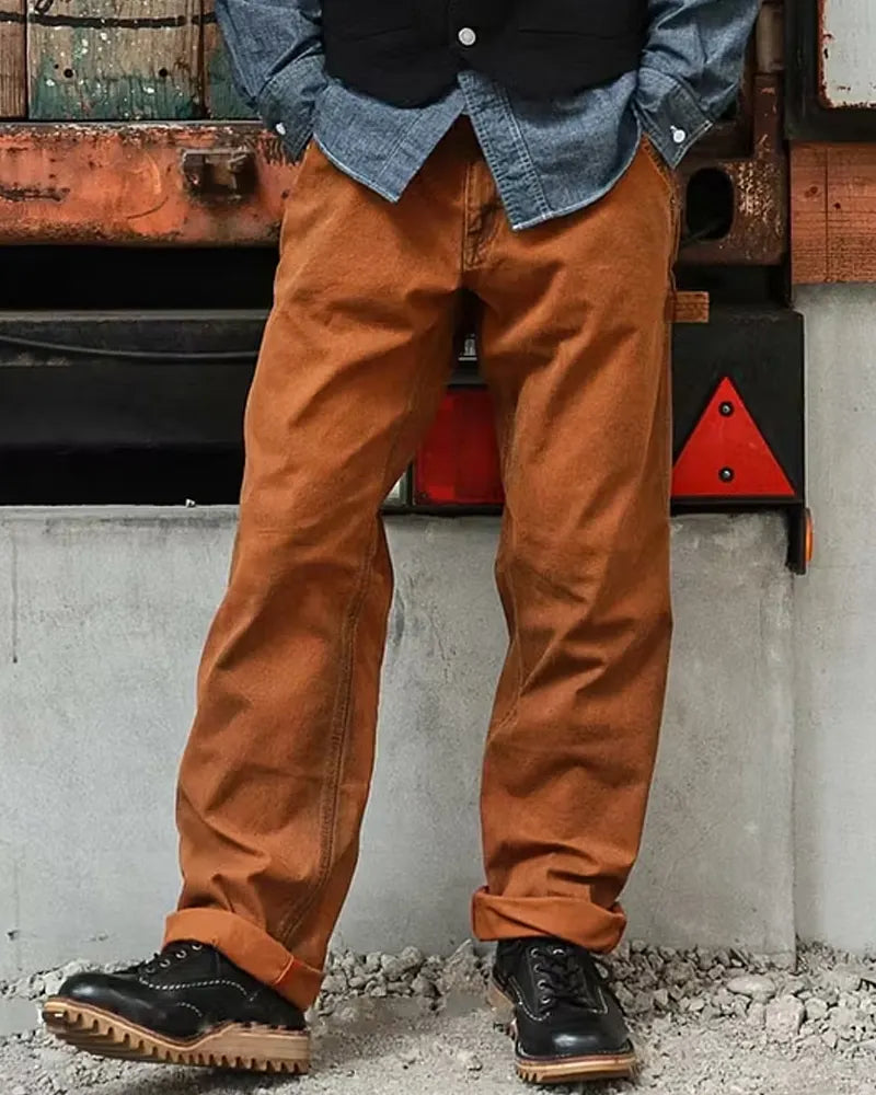 Vintage Orange Wide©\Leg Cargo Trousers
