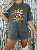 Floral Print Crew Neck T-shirt, Casual Short Sleeve Top, Women's Clothing