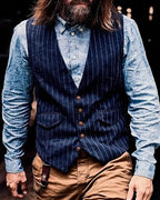 Vintage V-neck Denim Single-breasted Vest