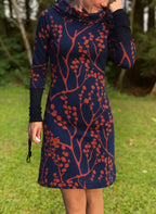 Forest Style Natural Cowl Neck Dress