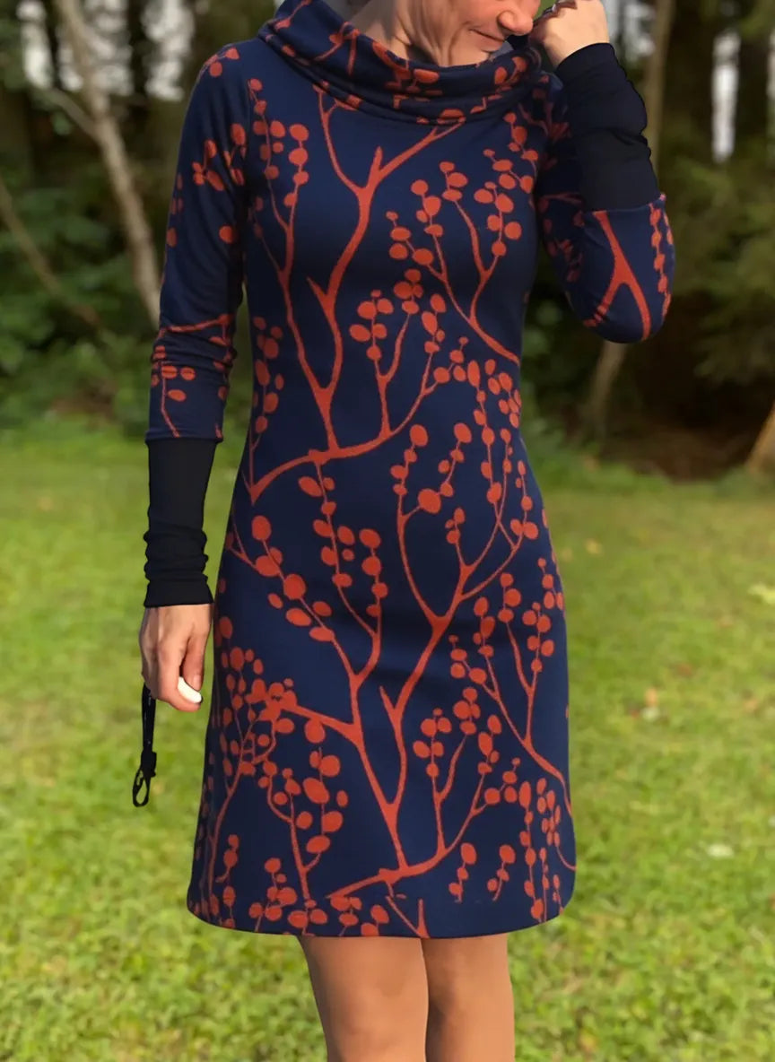 Forest Style Natural Cowl Neck Dress