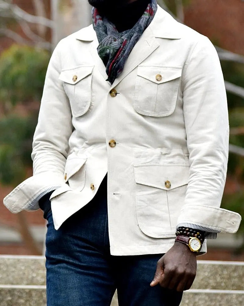 Vintage Cream Off©\White Four©\Pocket Safari Field Jacket
