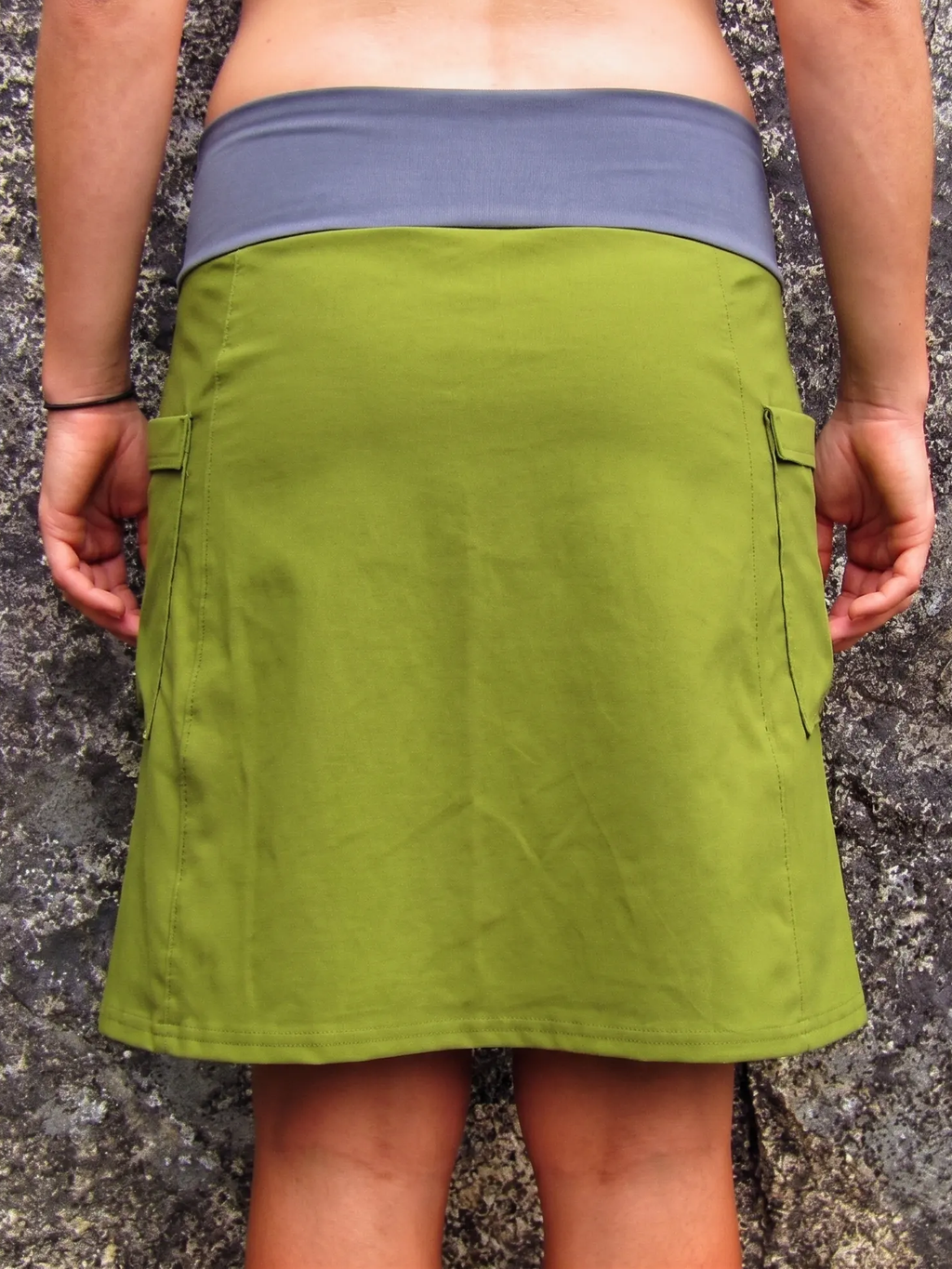Cargo Style Contrast Waistband A-Line Skirt