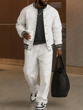 Classic Striped Trim Jacket Pants Set