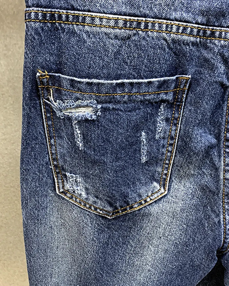 Vintage Ripped Distressed Tapered Balloon Denim Pants