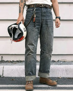 Vintage Blue-gray Distressed Ripped Jeans