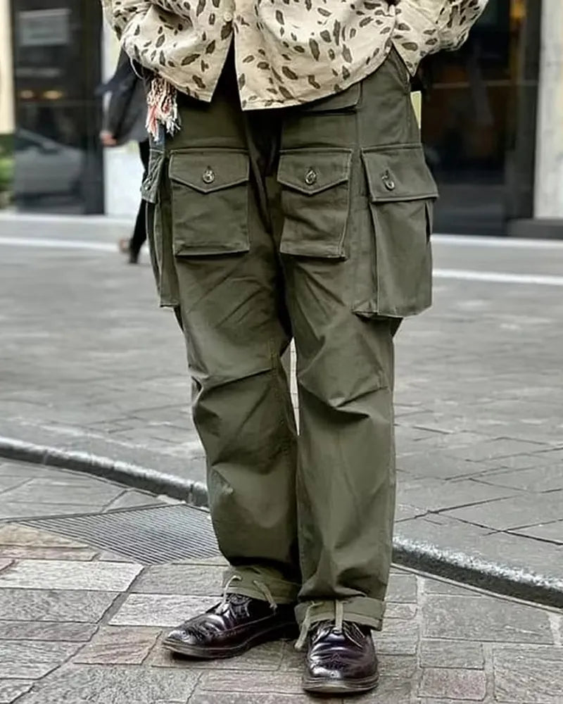 Vintage Multi©\Flap©\Pocket Balloon©\Leg Military©\Inspired Cargo Trousers