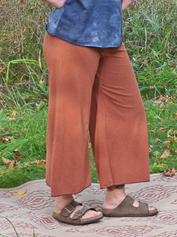 Vintage High-Waist Cropped Wide Leg Pants