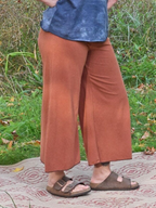 Vintage High-Waist Cropped Wide Leg Pants