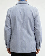 Vintage Navy White Hickory Stripe Cargo Chore Jacket