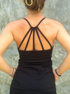 Cotton Women's Yoga Top With Strappy Back