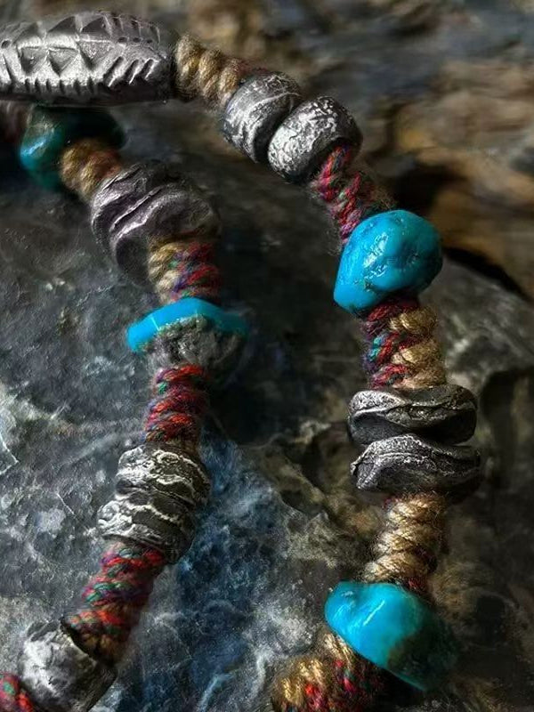 Vintage Colorful Braided Cord Necklace